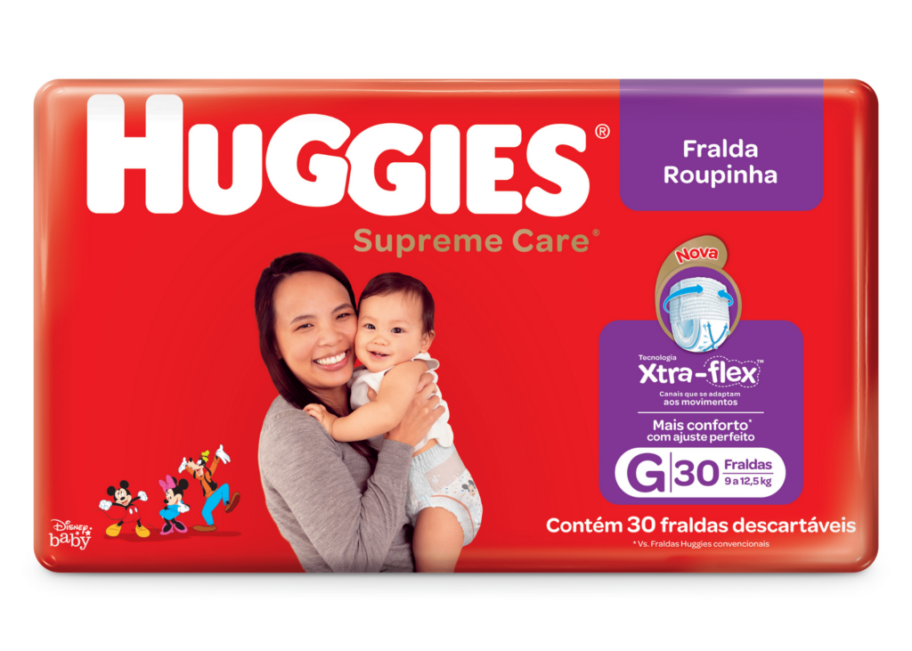 Huggies anuncia Fralda Supreme Care Roupinha com tecnologia Xtra-flex