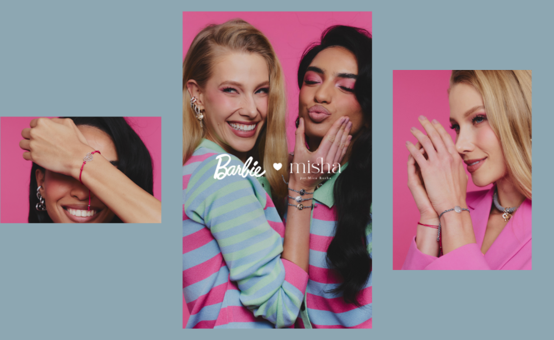 Montagem com semijoias da coleção Misha e Barbie, inspiradas no universo da boneca